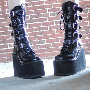 Demonia Swing-220 Platform Alt/Goth Combat Boots